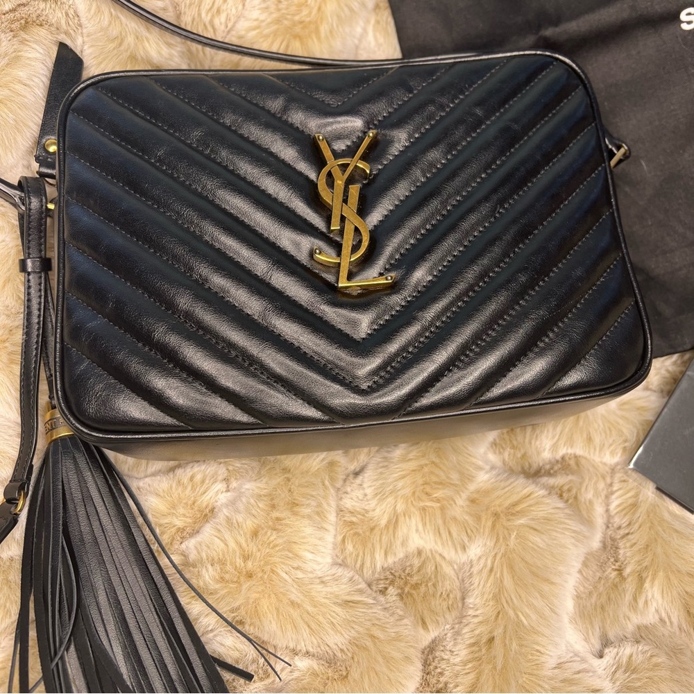 Saint Laurent Lou Medium Camera Monogram YSL Calf Crossbody Bag